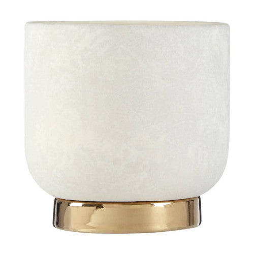Callie White and Gold Small Ceramic Planter