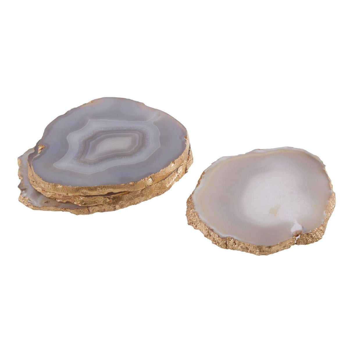 Bowerbird Agata Blue / Gold Coasters