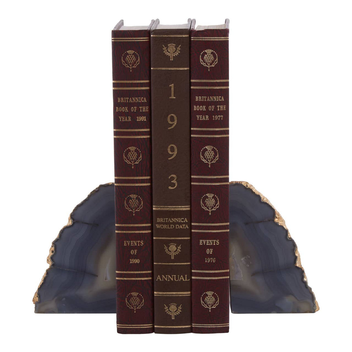 Bowerbird Agata Grey / Gold Bookends