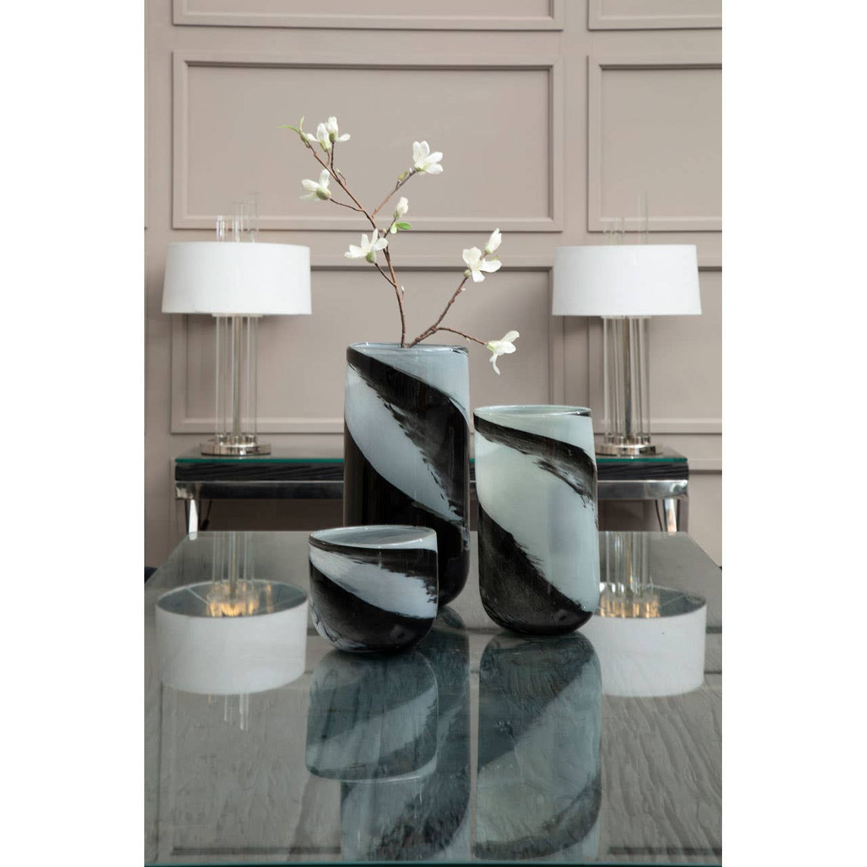 Carra Grey And Black Planter