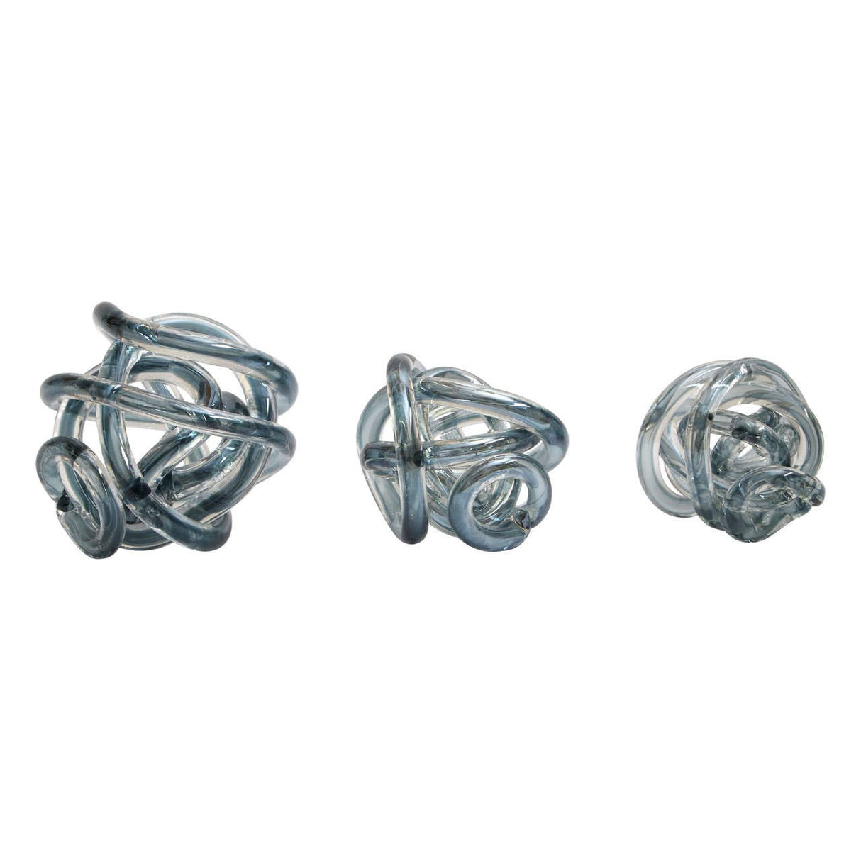 Knot Decor Grey Glass Ornament