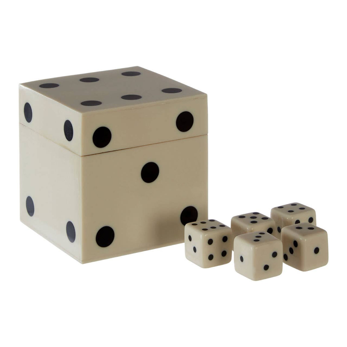 Churchill White 5 Dice Box