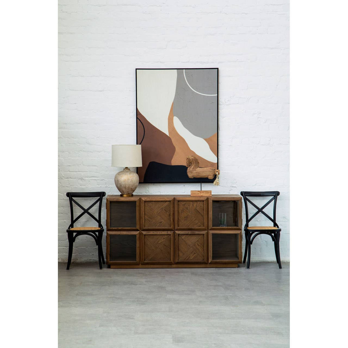 Natural Wood Horse Sculpture