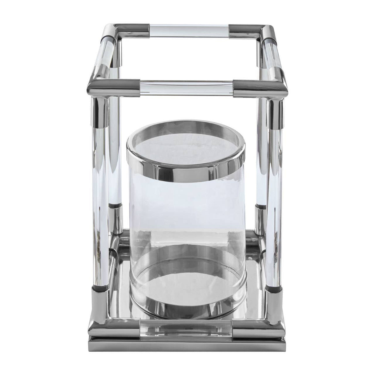 Lucita Small Silver Finish Lantern