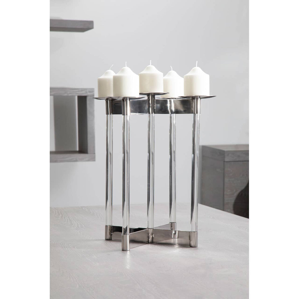 Lucita Silver Candelabra