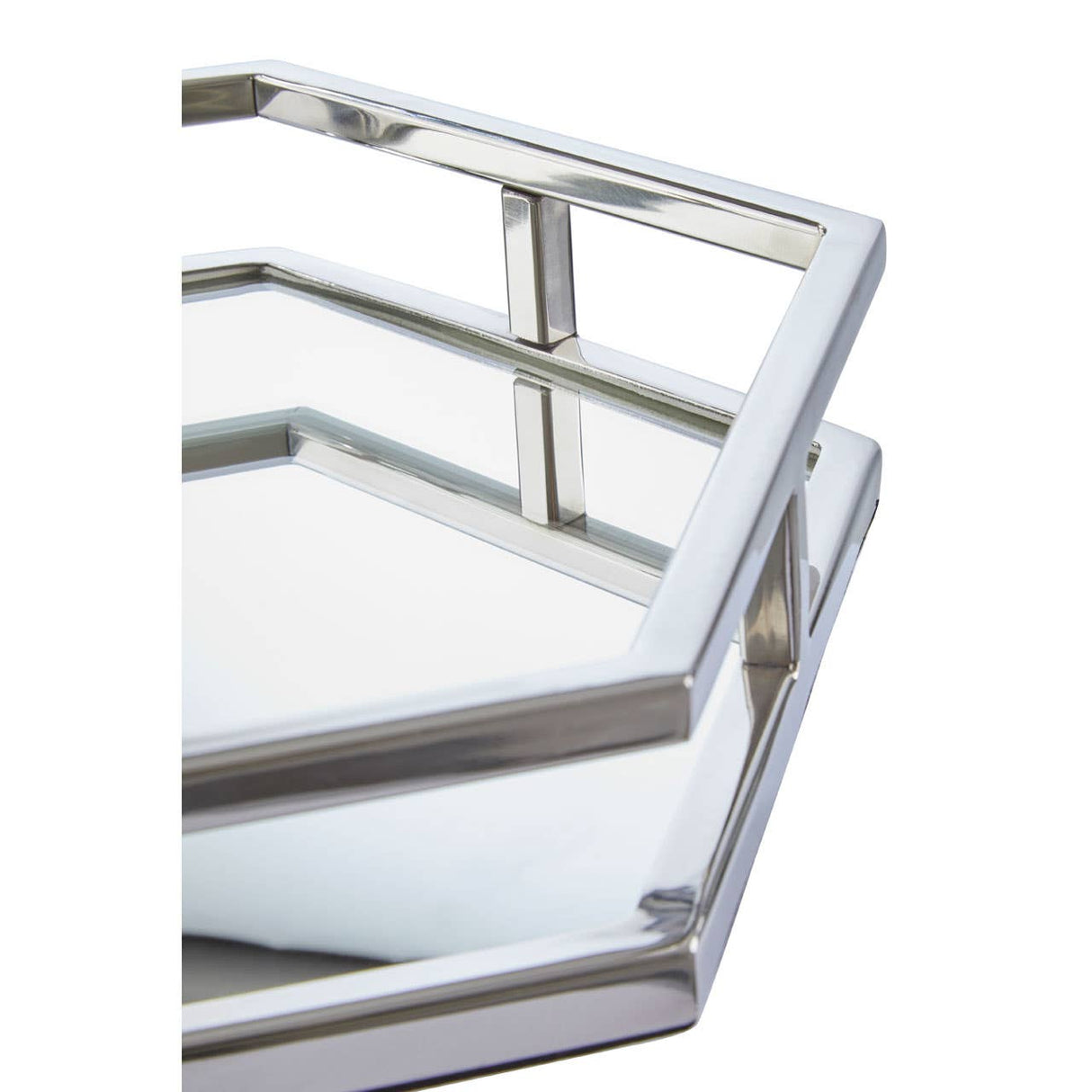 Herber Silver Finish Hexagonal Tray