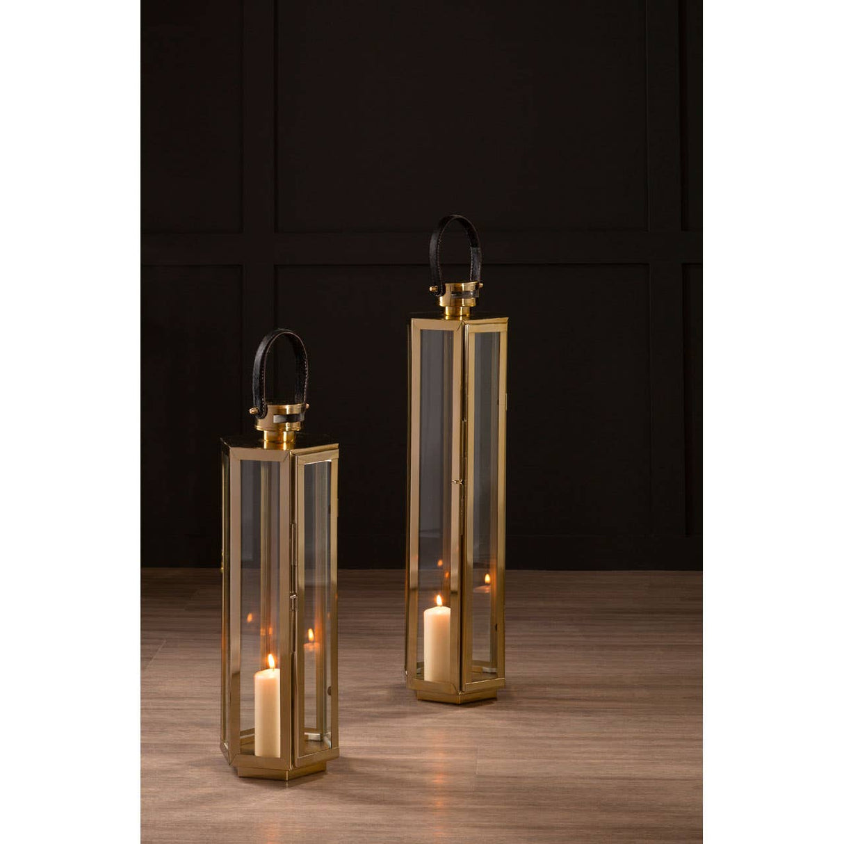 Herber Medium Gold Finish Lantern