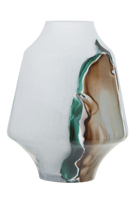 Hakan Glass Vase with Marbled Design