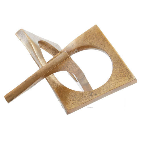 Prato Gold Finish Square Knot Sculpture