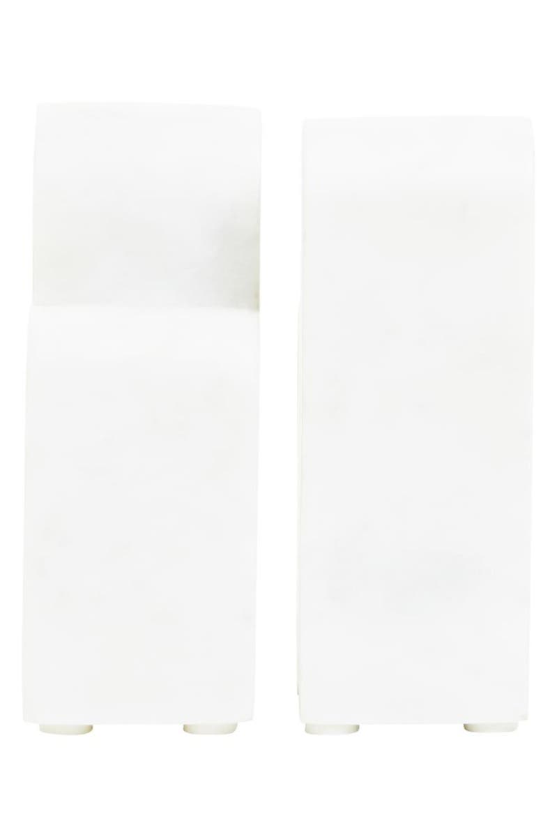 Nason Set Of Two White Marble Bookends