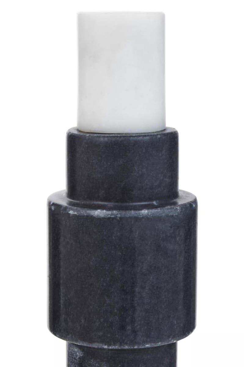 Oxana Black And White Marble Candle Holder