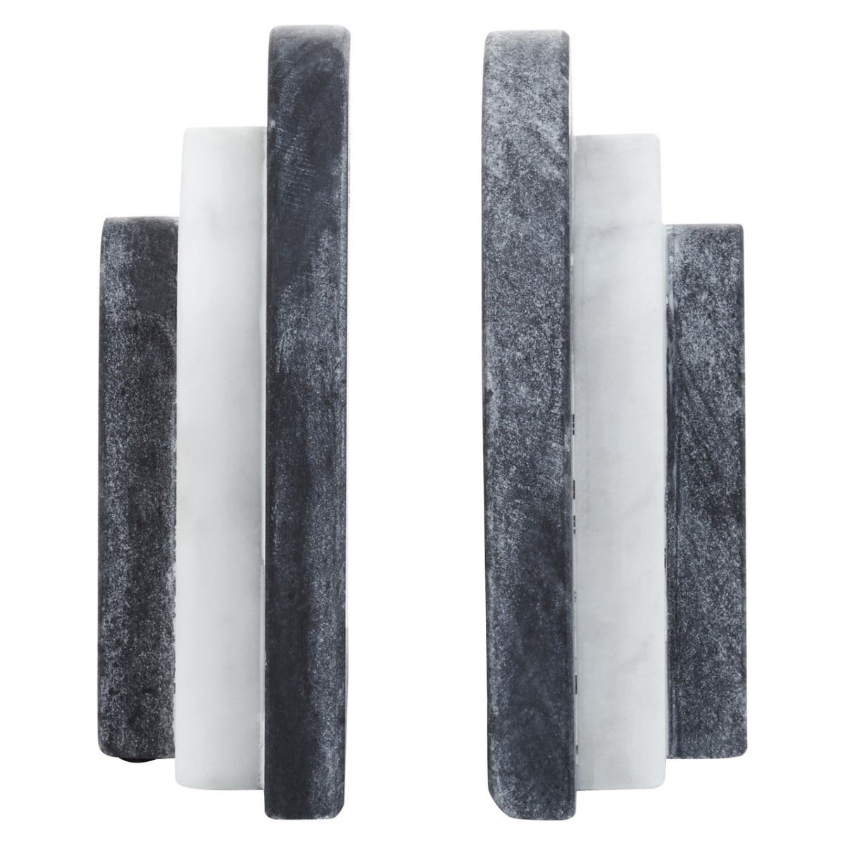 Oxana Black And White Marble Bookends