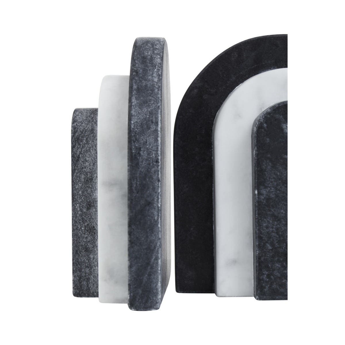 Oxana Black And White Marble Bookends