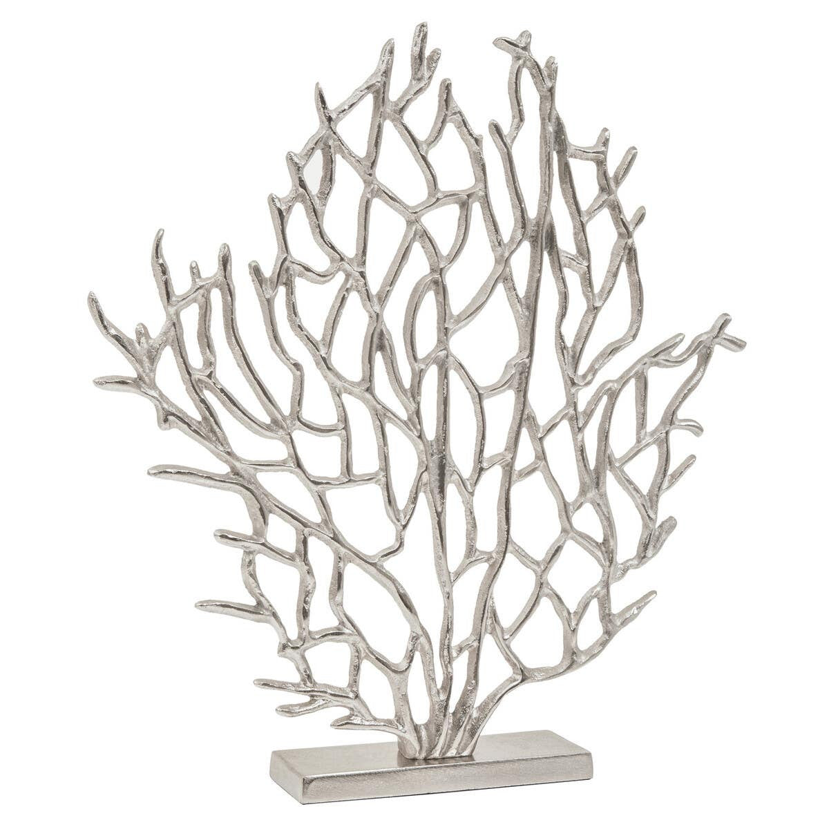 Prato Small Silver Nickel Finish Coral Sculpture