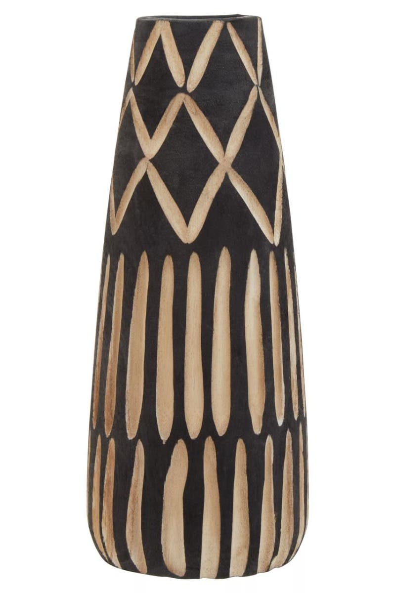 Arlo Small Engraved Wooden Vase