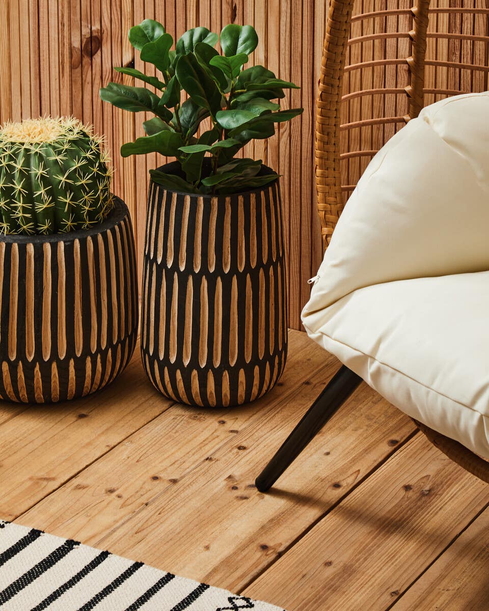 Arlo Large Natural And Black Vase