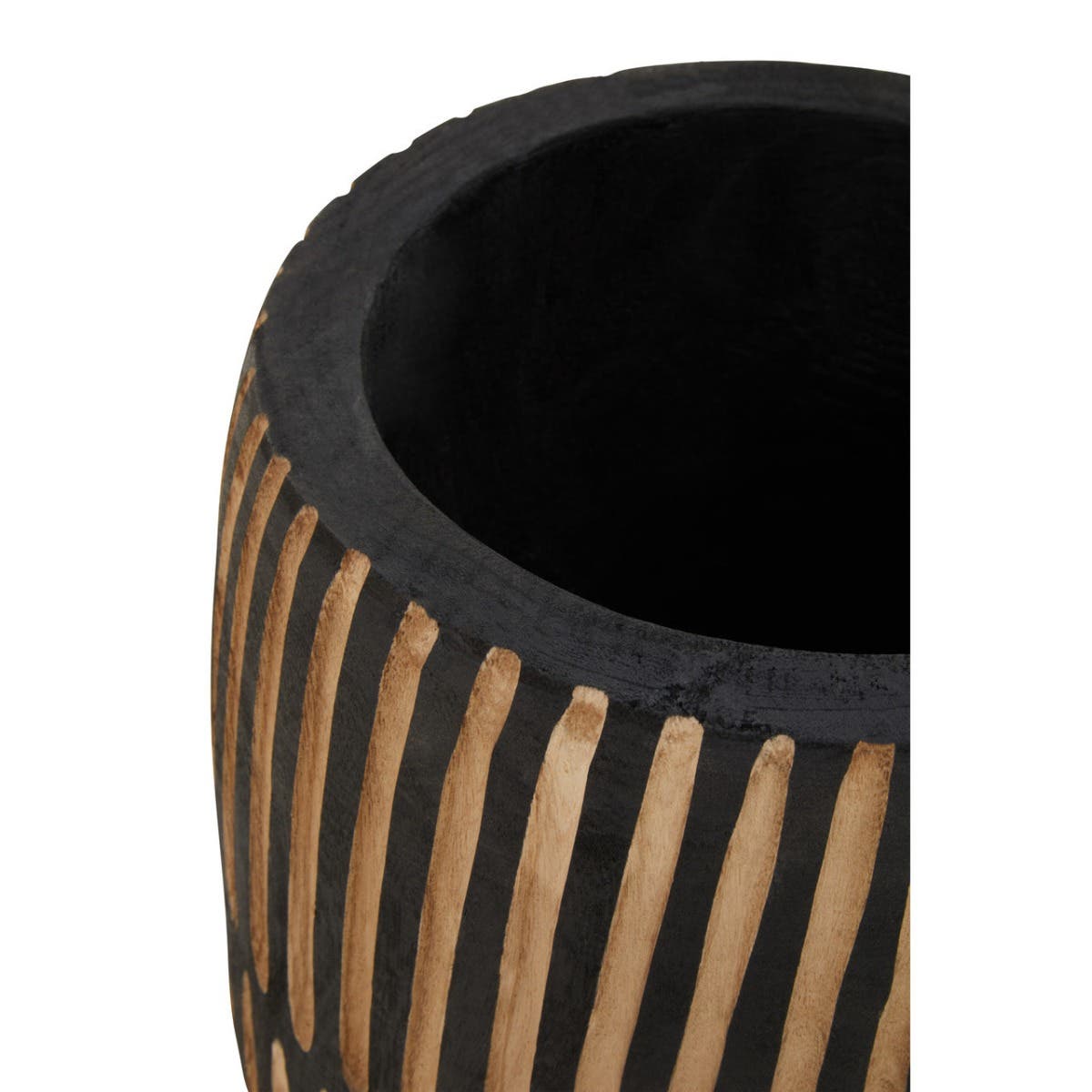 Arlo Large Engraved Natural And Black Planter