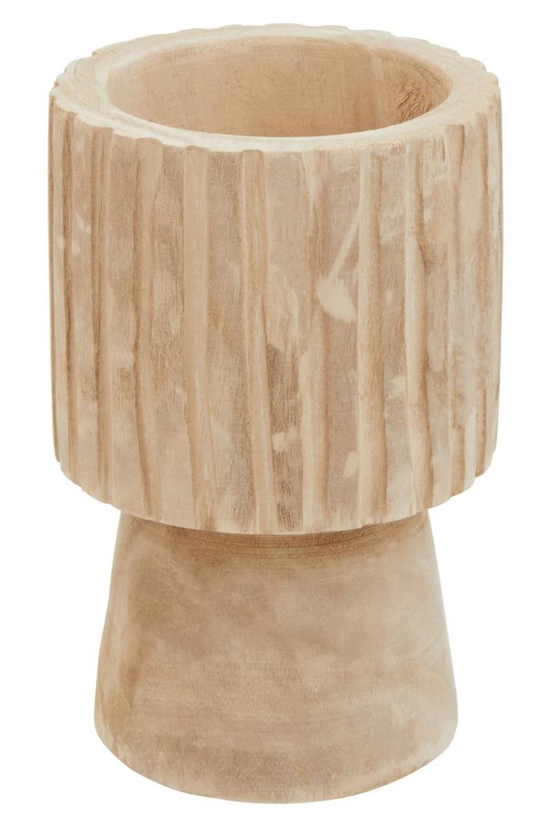 Arlo Engraved Wooden Vase