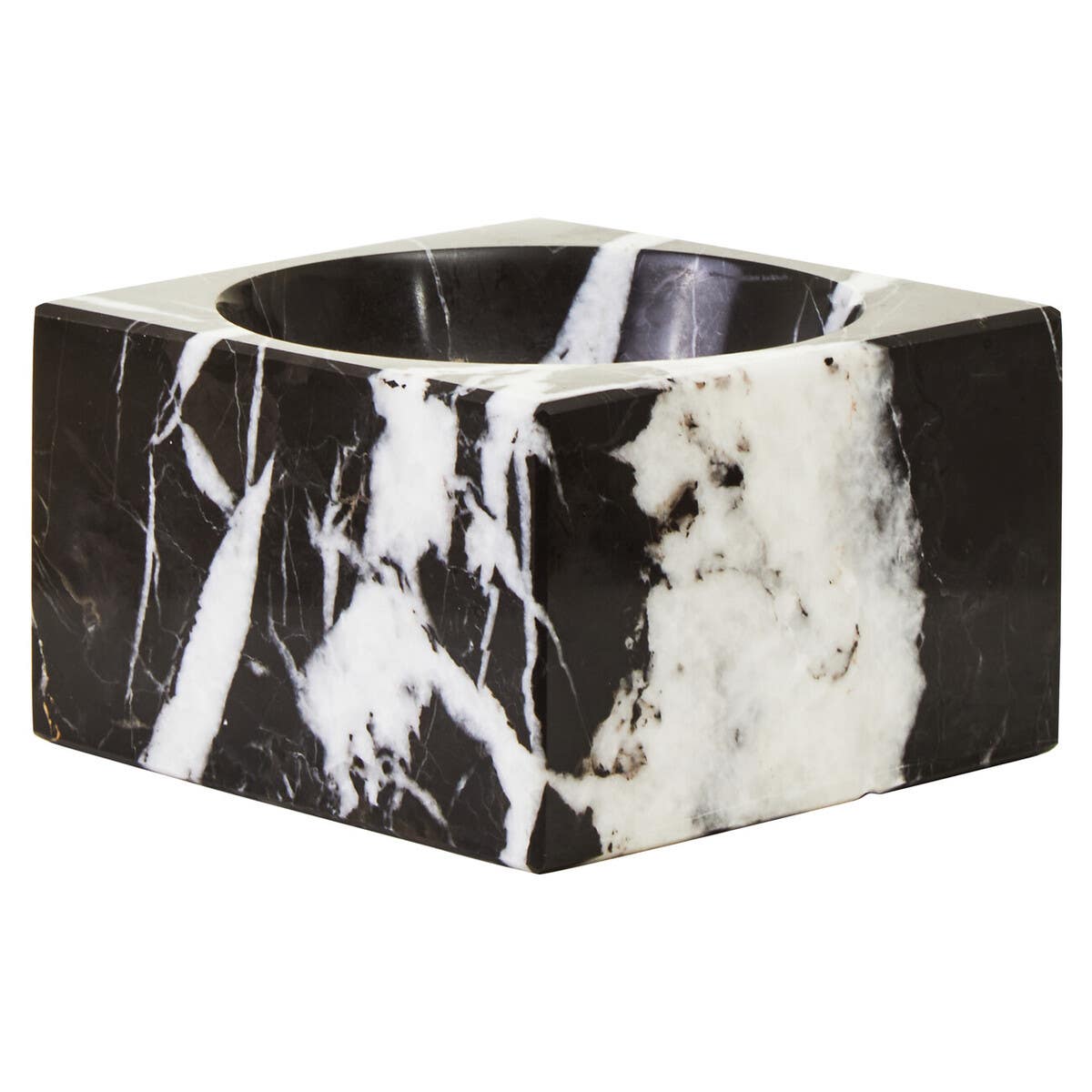 Salmo Square Black Marble Bowl
