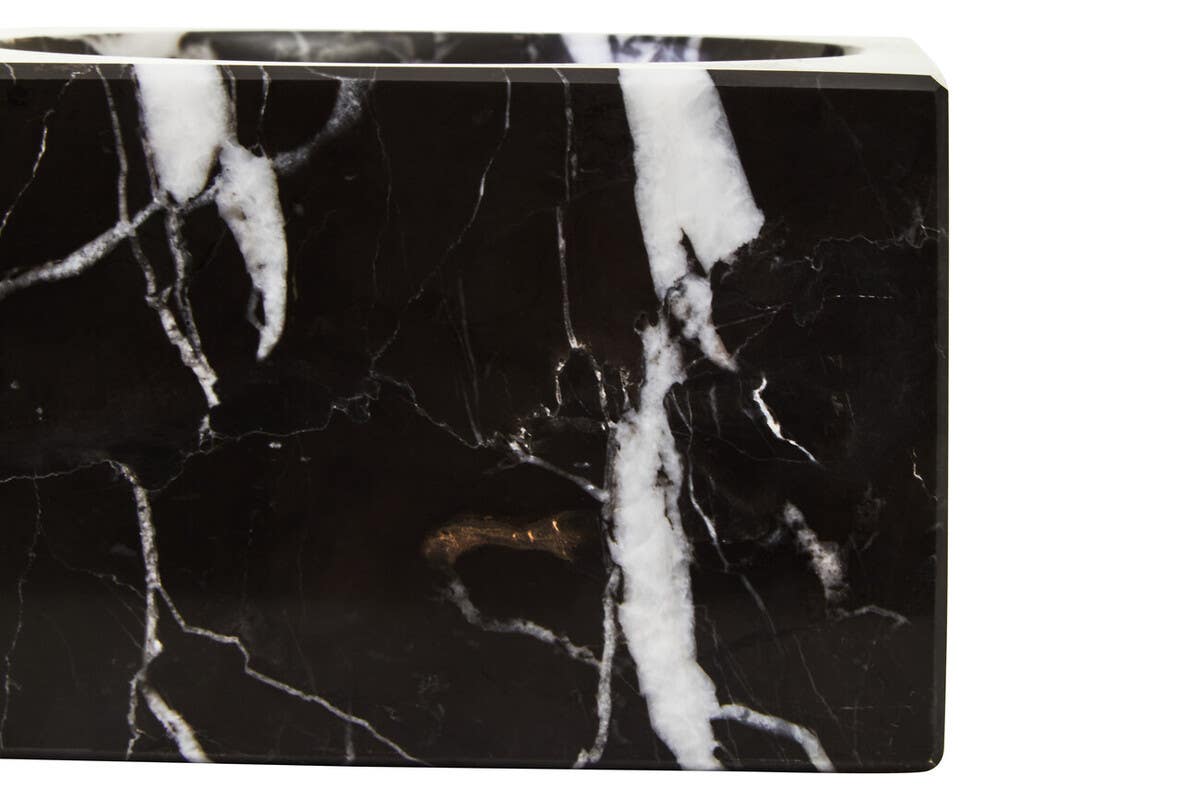 Salmo Square Black Marble Bowl