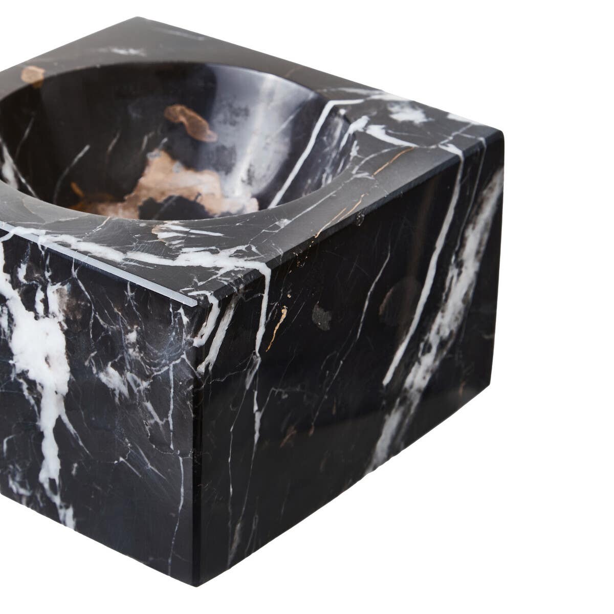 Salmo Square Black Marble Bowl