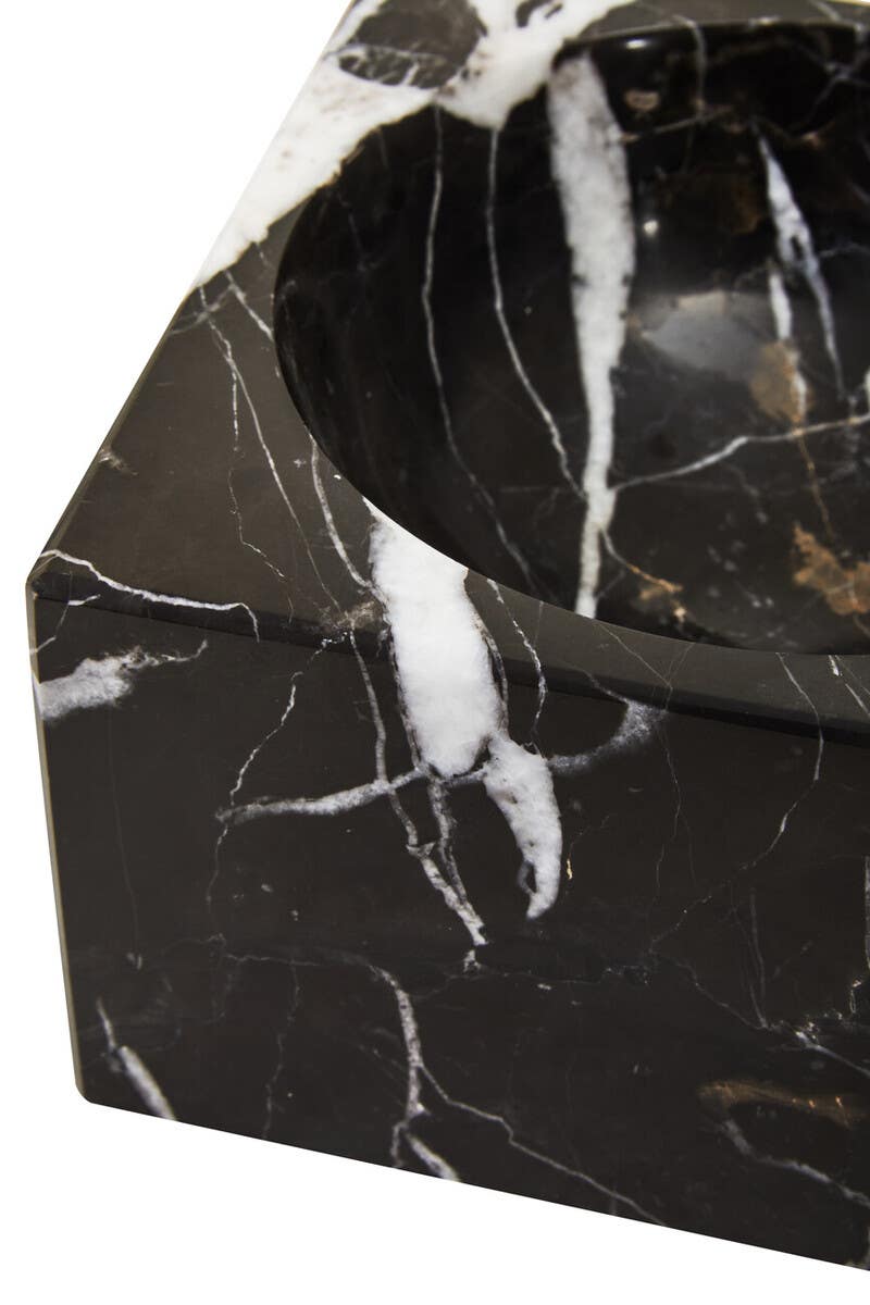 Salmo Square Black Marble Bowl