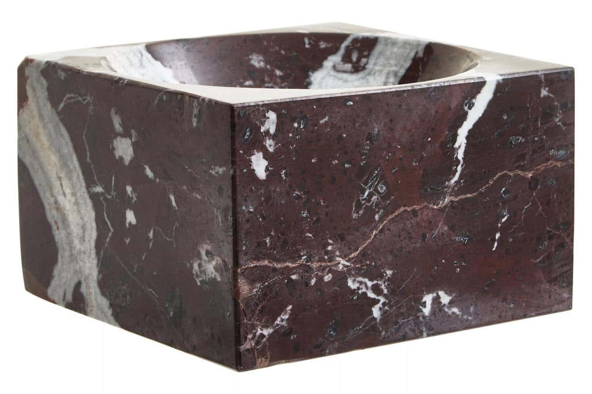 Salmo Square Red Marble Bowl