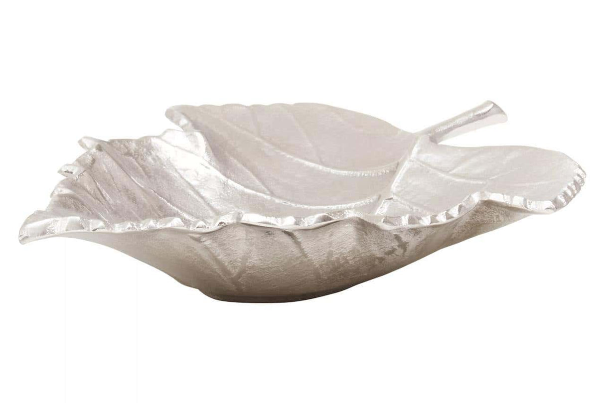 Prato Silver Finish Leaf Dish