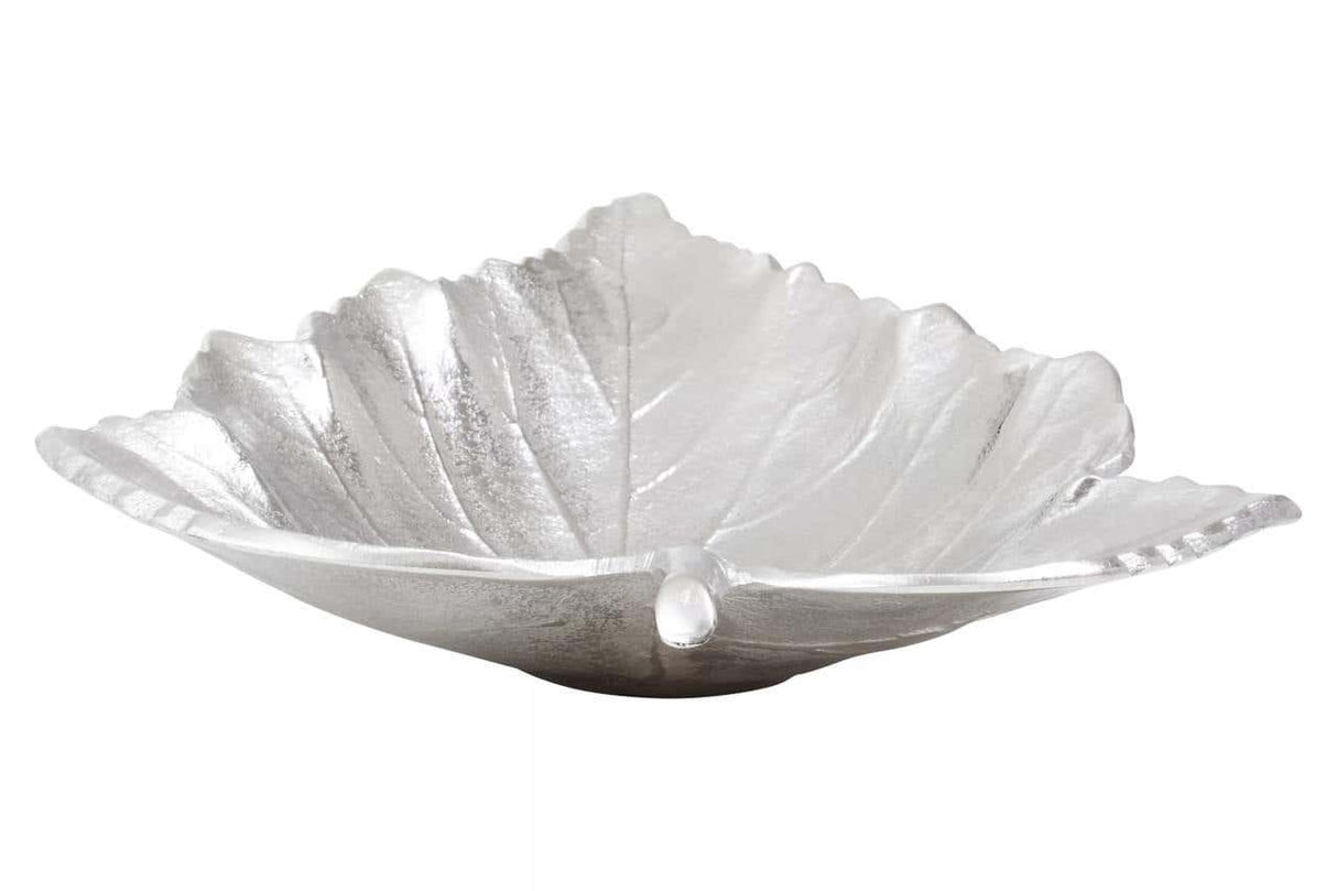 Prato Silver Finish Leaf Dish
