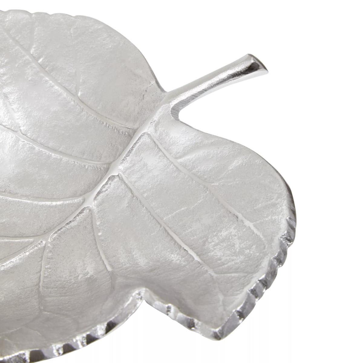 Prato Silver Finish Leaf Dish