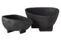 Deriva Set of Two Textured Black Bowls