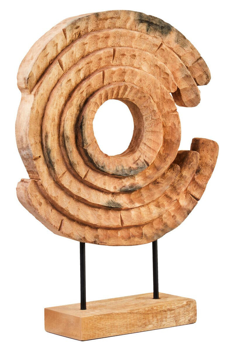 Fidel Natural Mango Wood Ring Sculpture