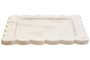 Savio White Marble Square Large Tray with Scallop Edges
