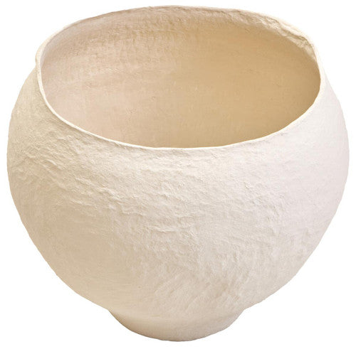 Sanai Beige Cotton Mache Large Planter