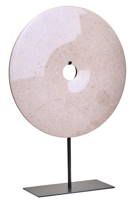 Zoro Extra Large Cream Round Dia 35cm Marble Disc Sculpture