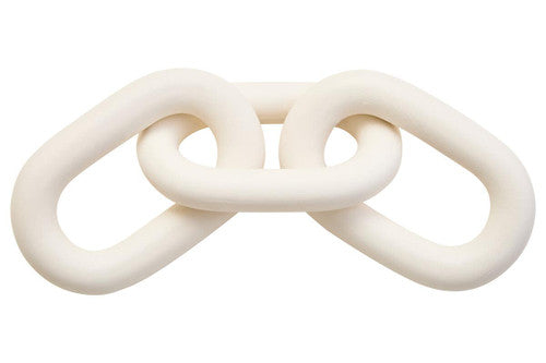 Cato White Wood 3 Link Chain Decor