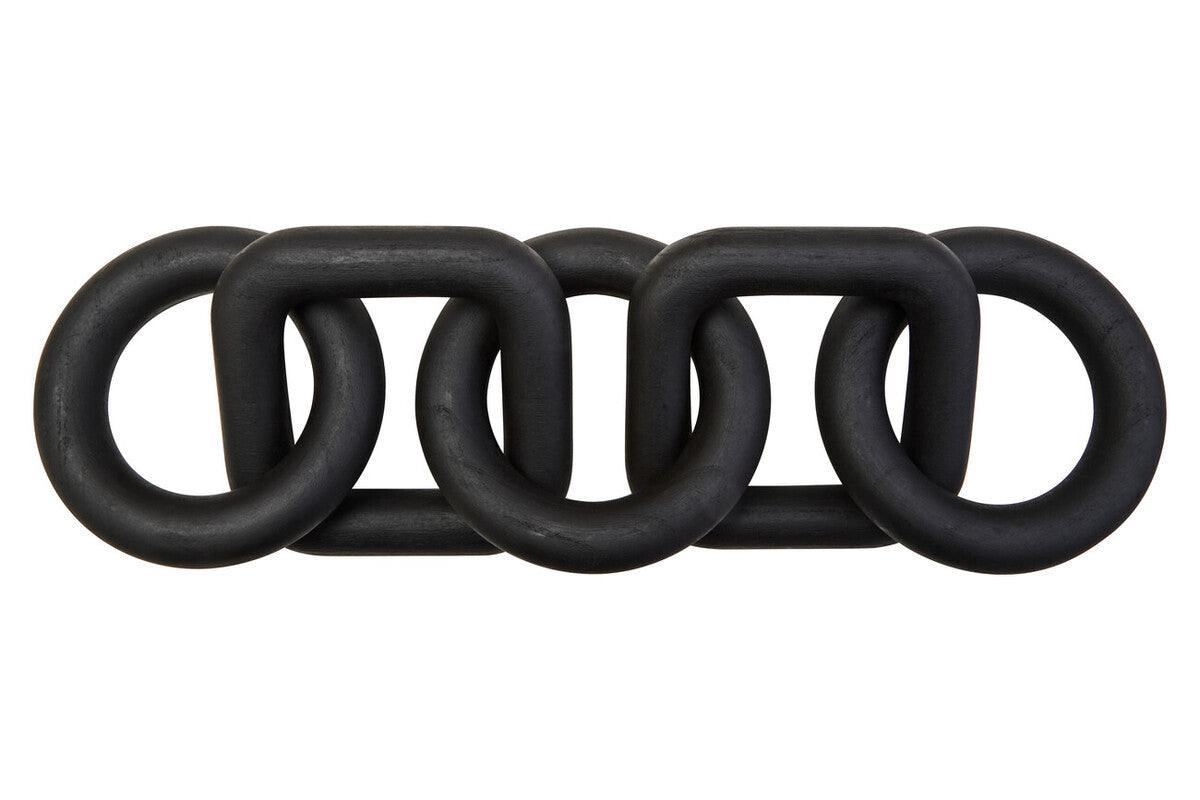 Cato Black Wood Five Link Table Decor Chain