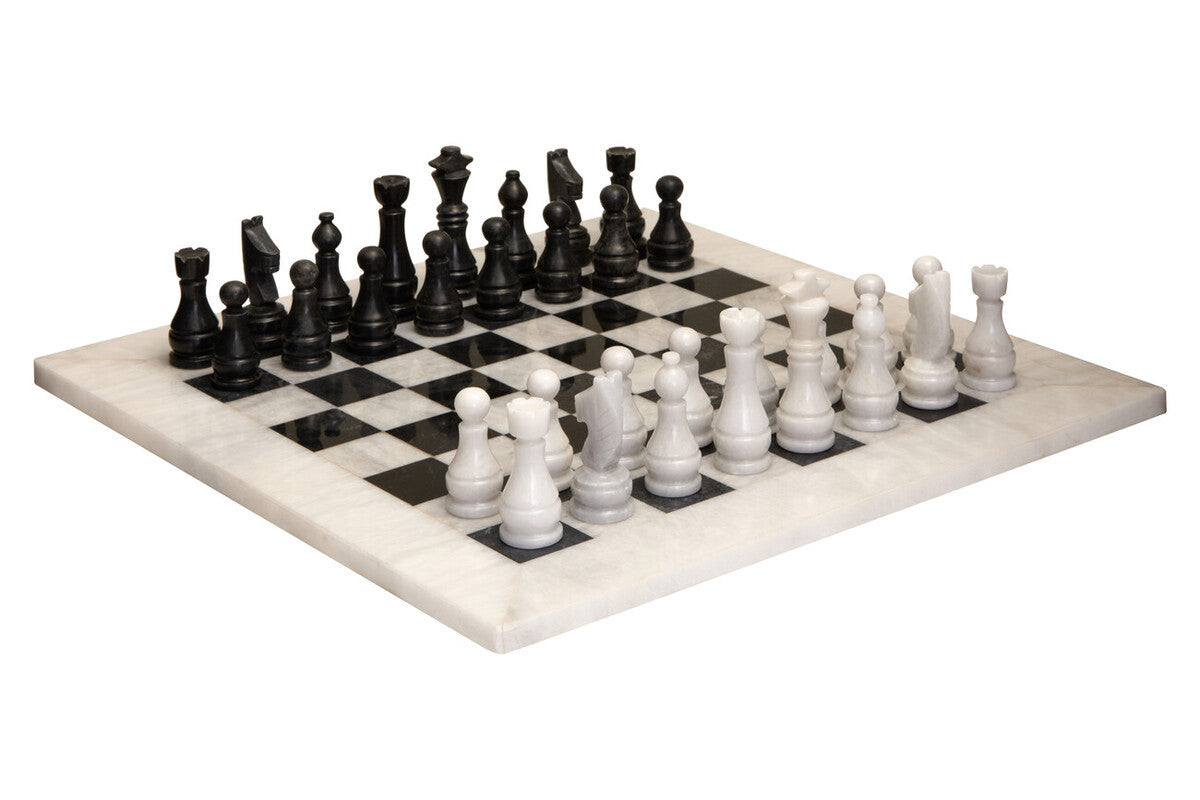 Flos White and Black Large Marble Chess Set