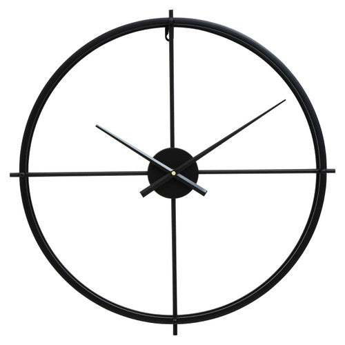 Kent 60cm Dia Large Black Finish Wall Clock