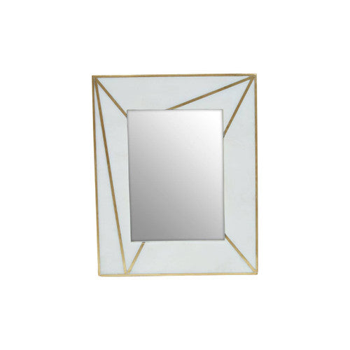 Sena White Marble with Gold Inlay 5x7 Photo Frame