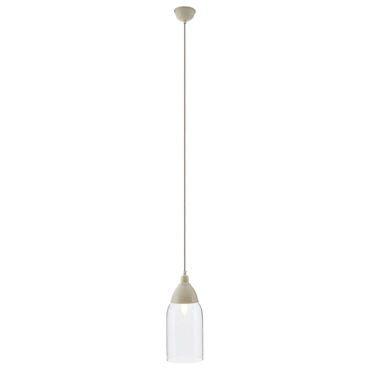 Oslo White Glass And Iron Pendant Light