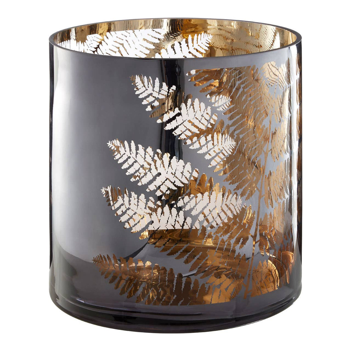 Fern Large Glass Hurricane Candle Holder