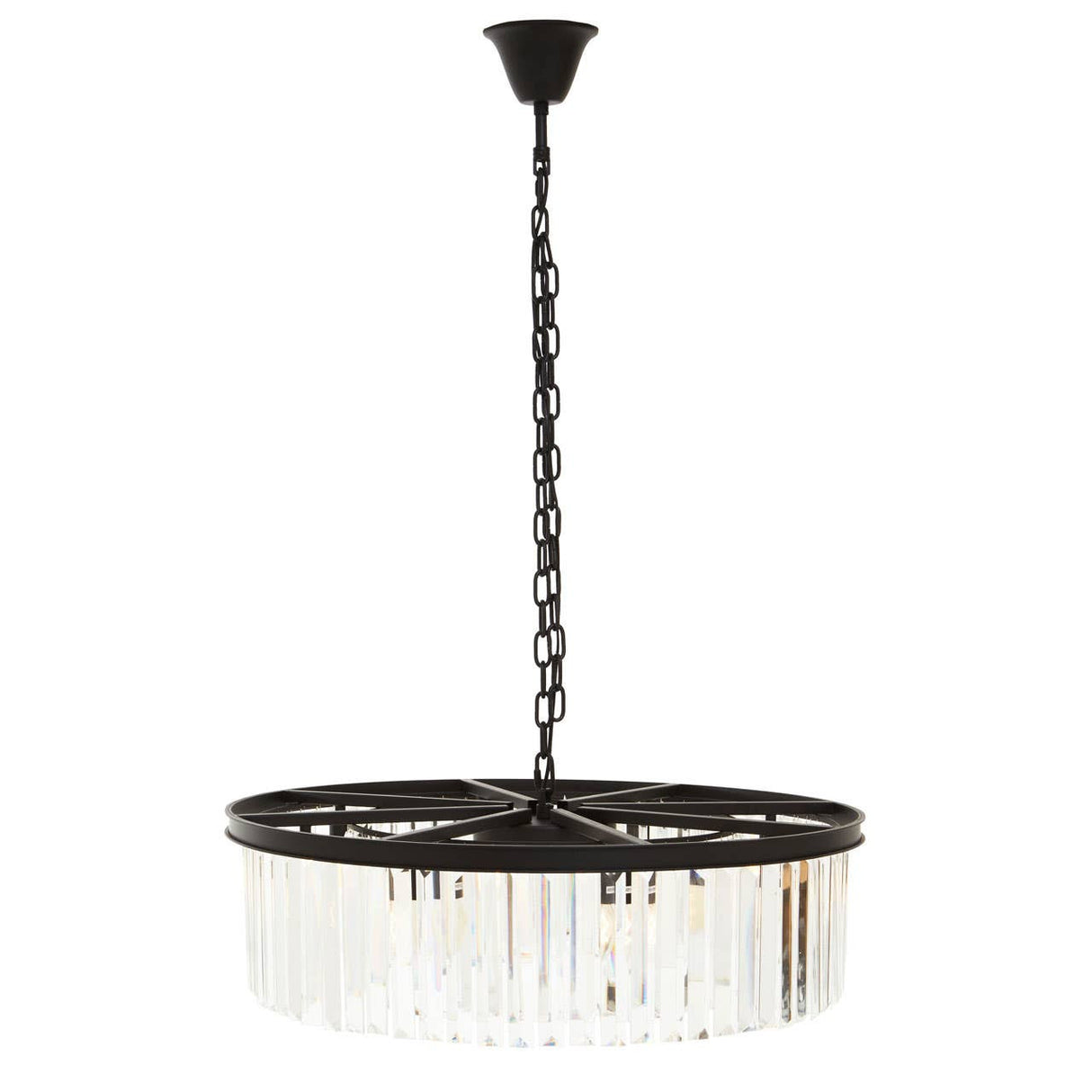 Babylon Black Eight Bulb Crystal Chandelier