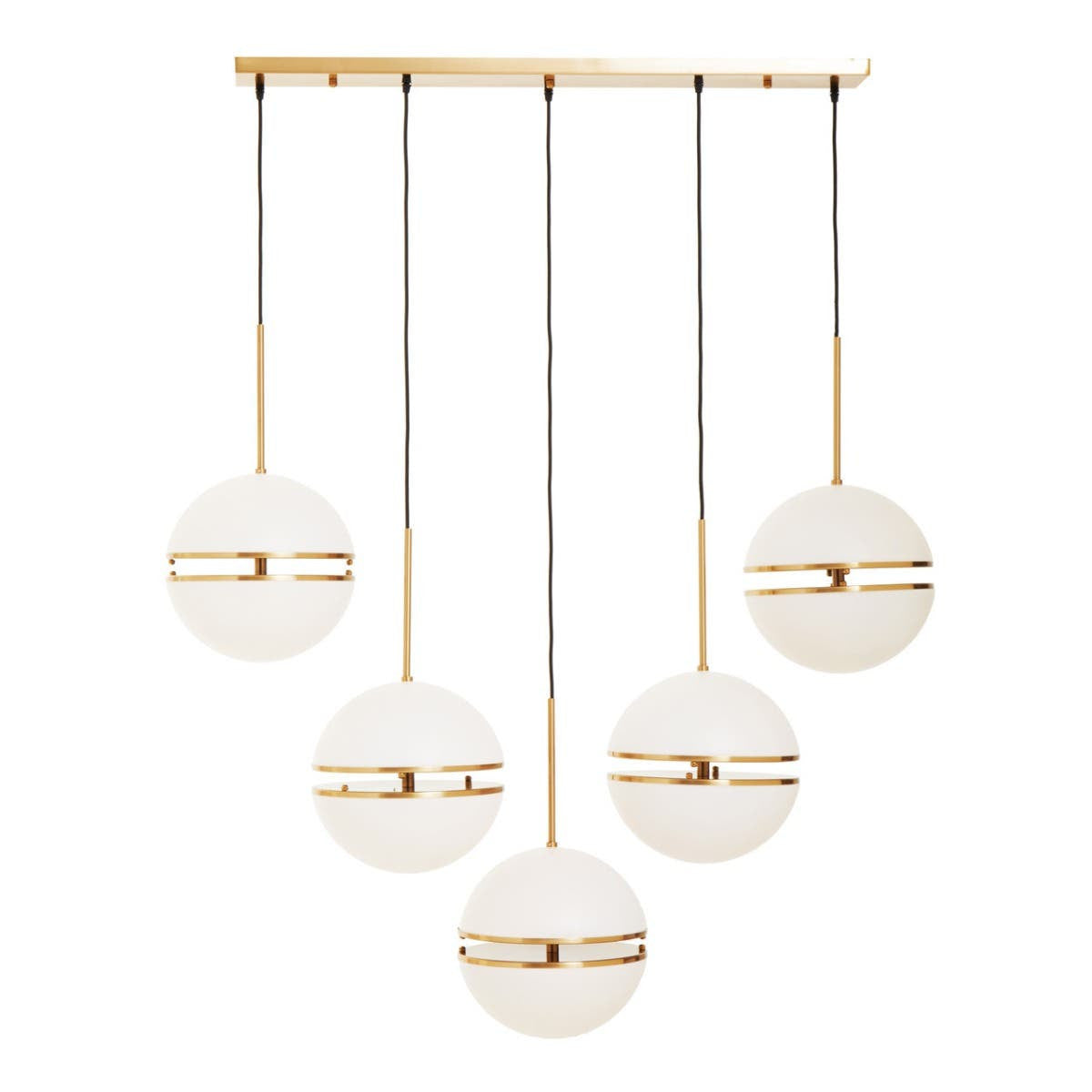 Abira Five Ball Brass Pendant Light