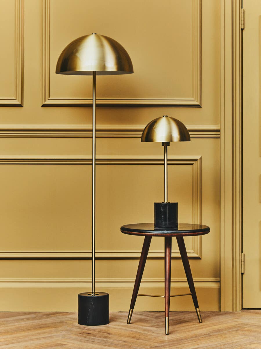 Murdoch Brushed Brass Metal Floor Lamp