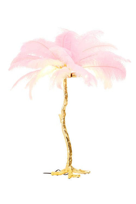 Zendaya Pink Ostrich Feather Table Lamp