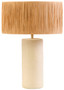 Carta Natural Papier Mache Table Lamp with Natural Raffia Shade