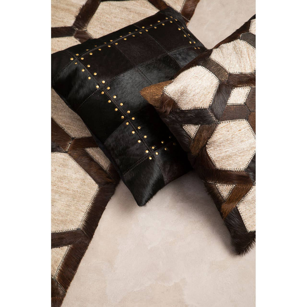 Safira Large Black Patchwork Rug