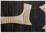 Bosie Safira Black and Natural Abstract Hair On Leather Small Rug