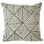 Bosie Ozella Black and Geometric Maze Design Square Cushion